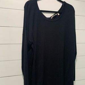 Soft Surroundings, Black sweater with beautiful gold zipper detail on the back.